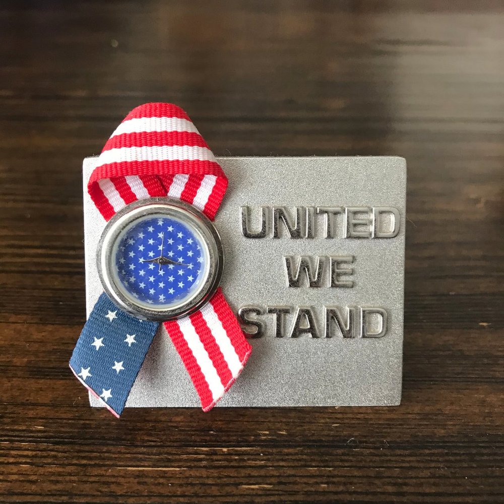 USA American Flag mini clock Patriotic home accent